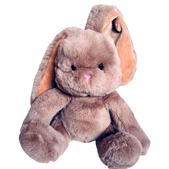 Aurora Other - Aurora Brown Bunny Rabbit Plush 10" Floppy Ears Pink Nose White Tail Soft Toy